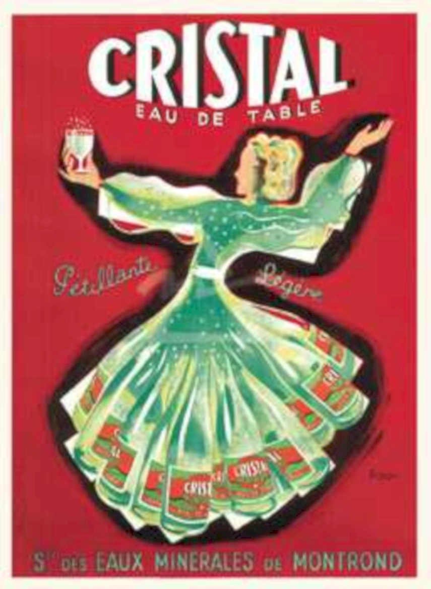 Cristal Eau Table Vintage Retro Advert Ads A4 Photo Print