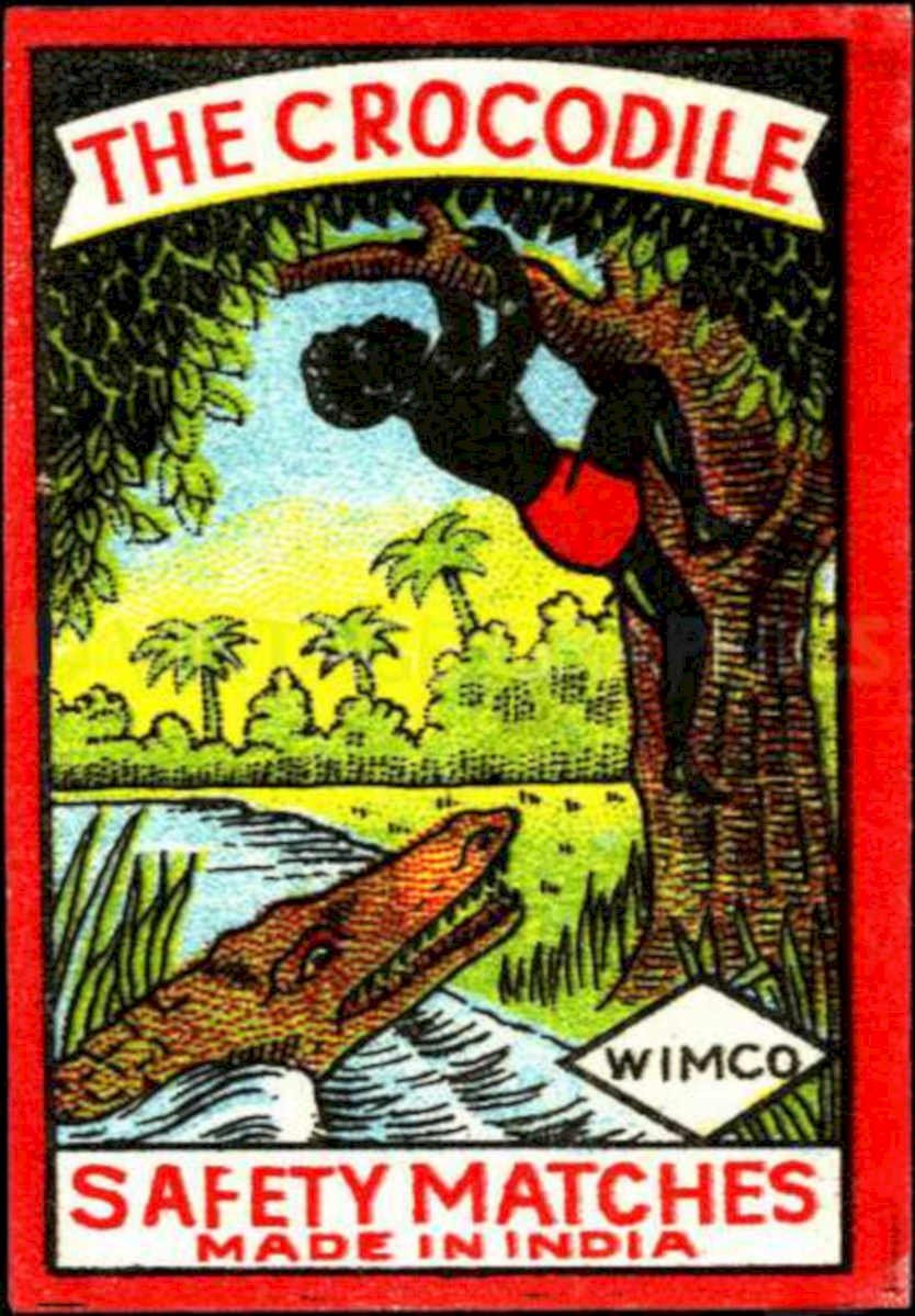 Crocodile Matchbox Wimco Vintage Retro Advert Ads A4 Photo Print