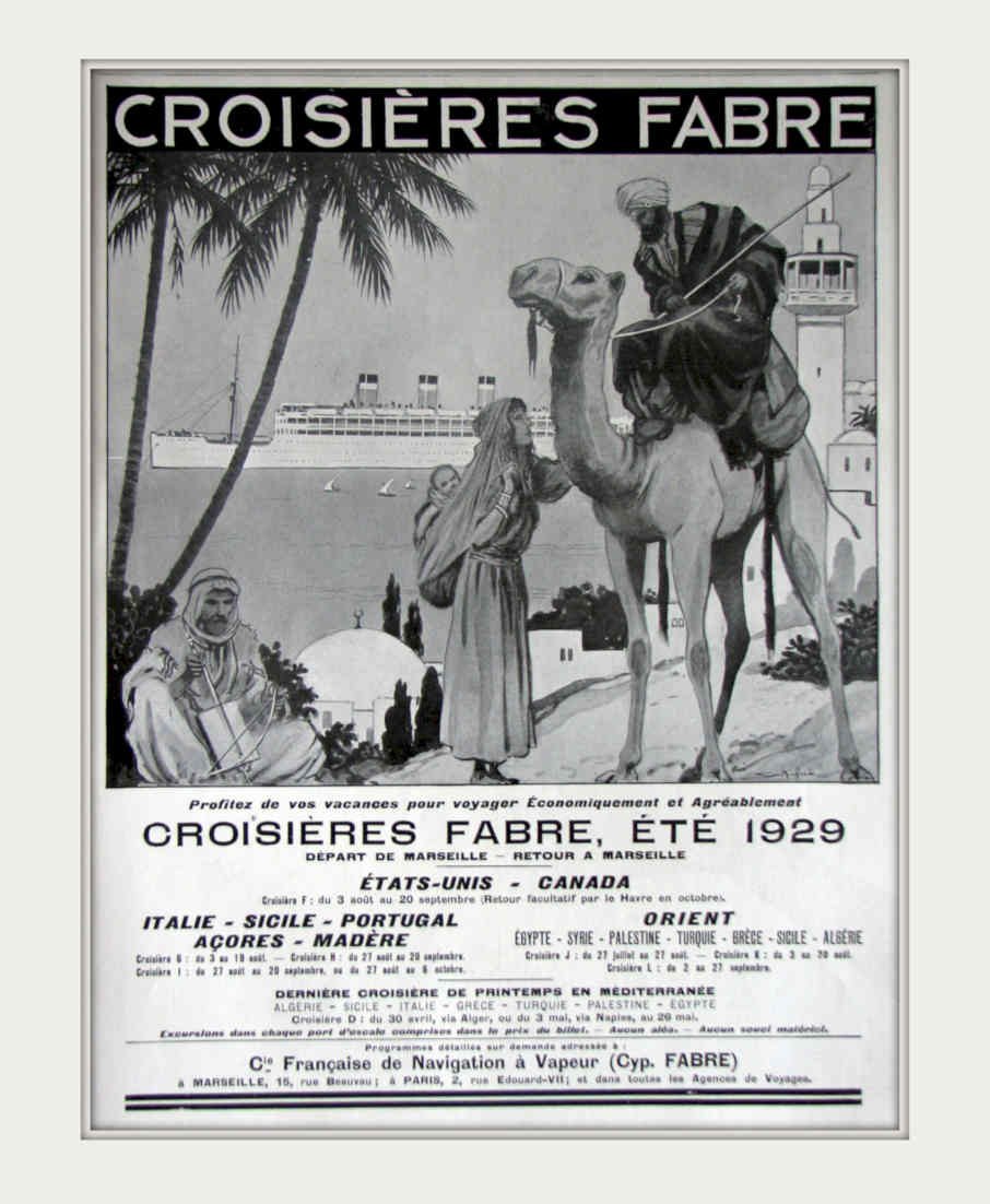 Croisiere Fabre Cruise Vintage Retro Advert Poster A4 Photo Print
