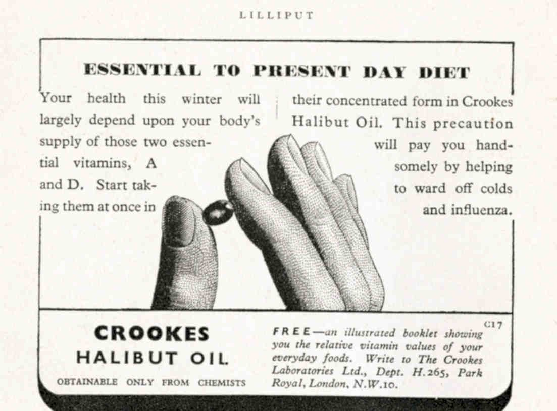 Crookes Halibut Oil 1 Vintage Retro Advert Poster A4 Photo Print