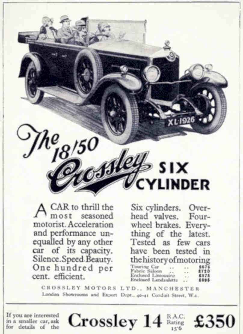 Crossley Six Xl1926 Vintage Retro Advert Poster A4 Photo Print