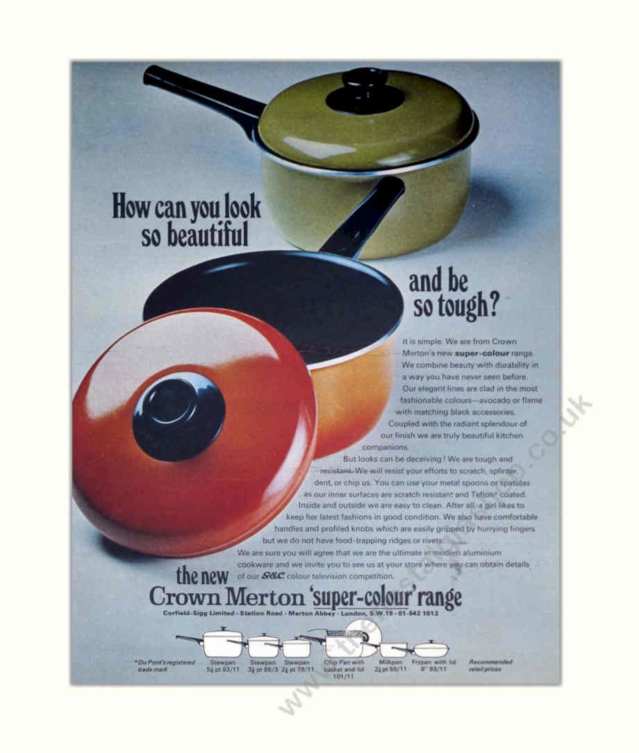 Crown Merton Cookware Vintage Retro Advert Poster A4 Photo Print