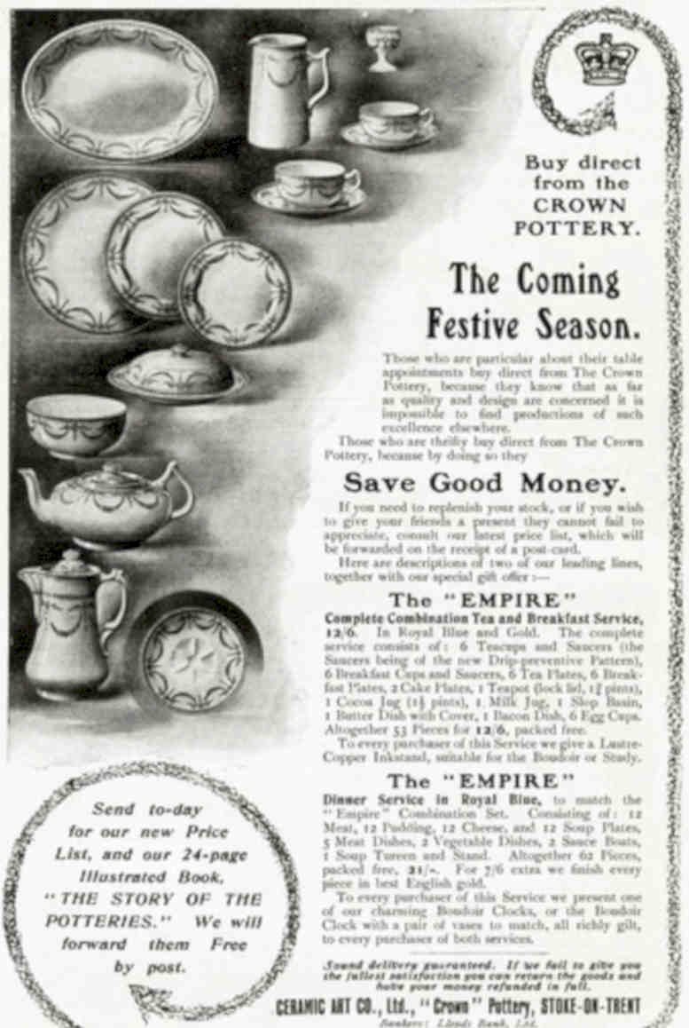 Crown Pottery Empire Vintage Retro Advert Poster A4 Photo Print