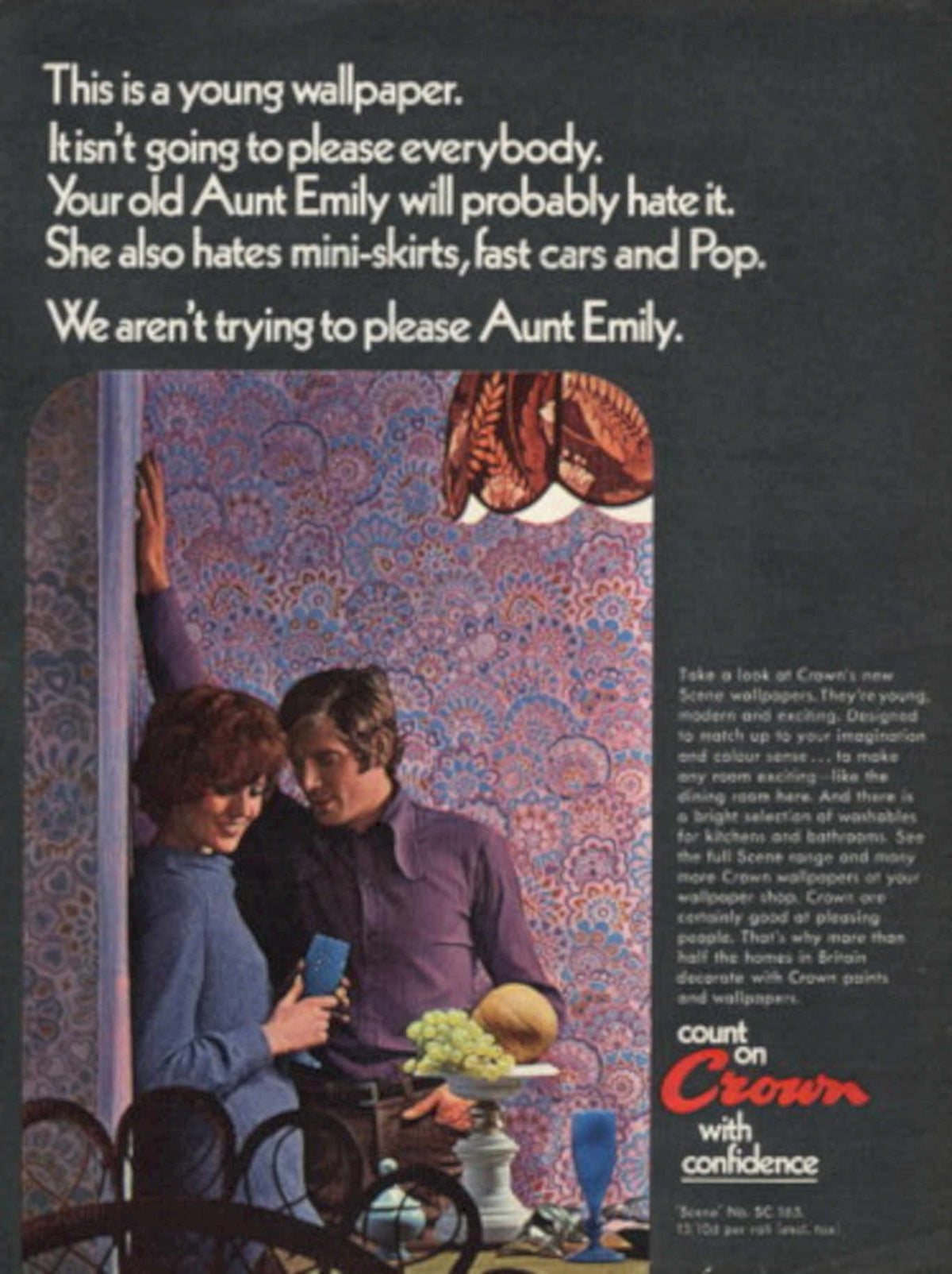 Crown Scene Wallpaper 1960s Vintage Retro Advert