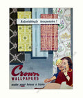 Crown Wallpaper 1950s Vintage Retro Advert Poster A4 Photo Print