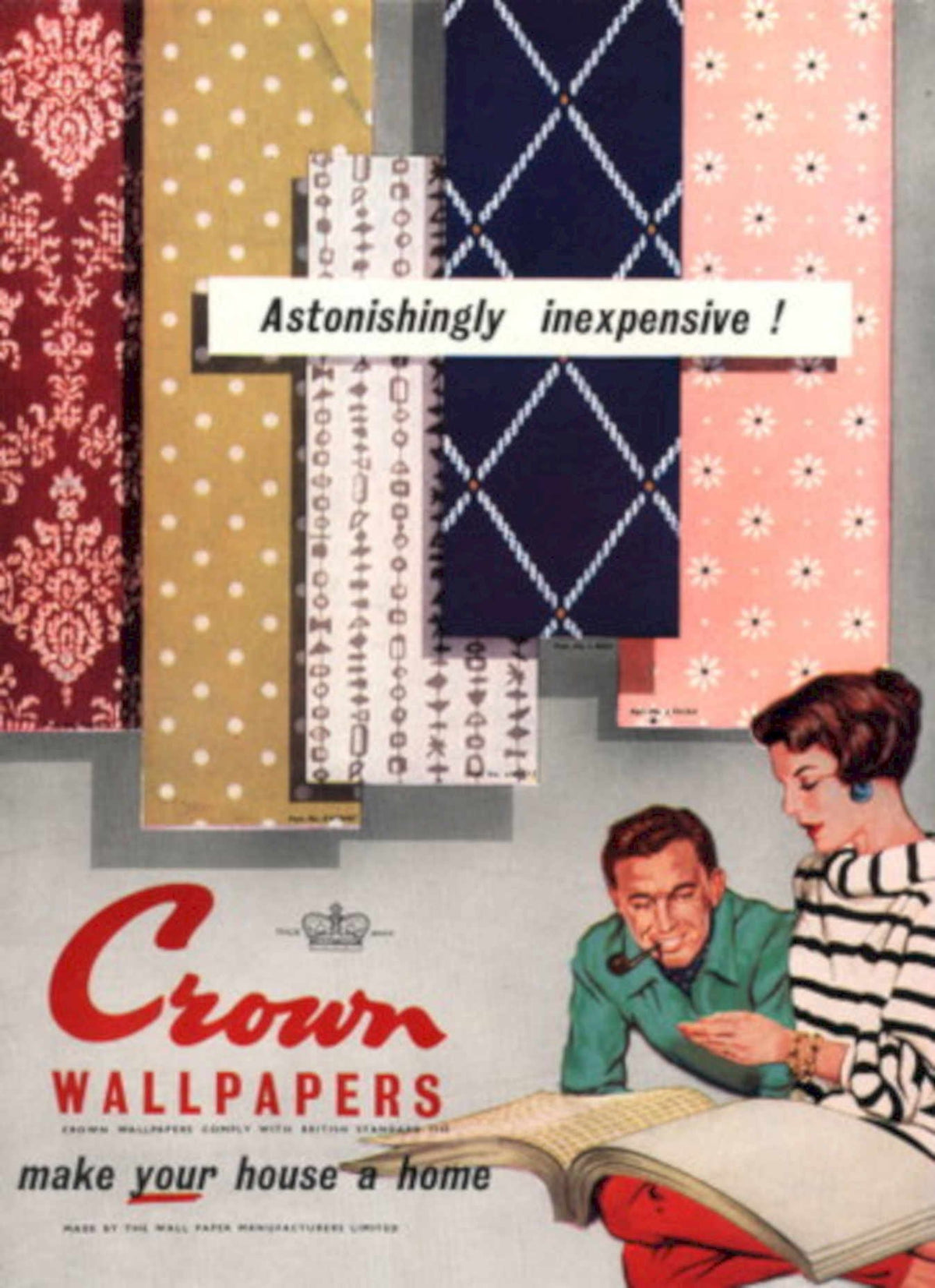 Crown Wallpaper Samples 1960s Vintage Retro Advert