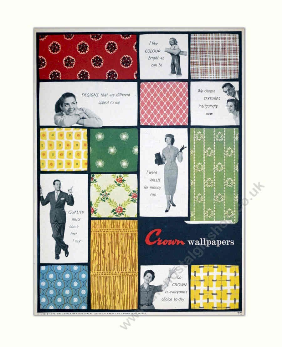 Crown Wallpaper Women Vintage Retro Advert Poster A4 Photo Print