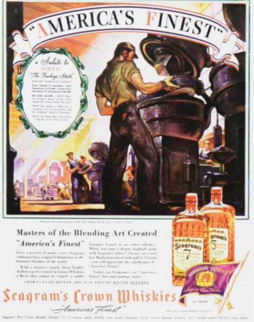 Crown Whisky Blending Vintage Retro Advert Ads A4 Photo Print
