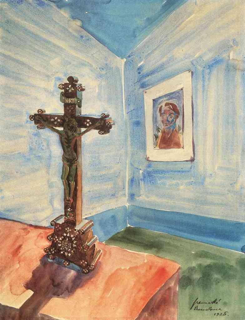 Crucifix In The Room Walter Gramatte Expressionism A4 Photo Print