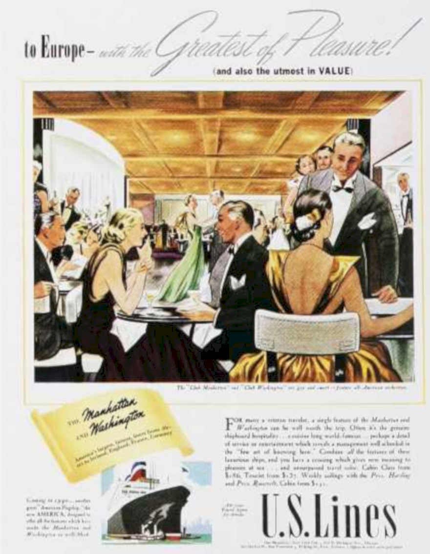Cruise Dining Ship Vintage Retro Advert Ads A4 Photo Print