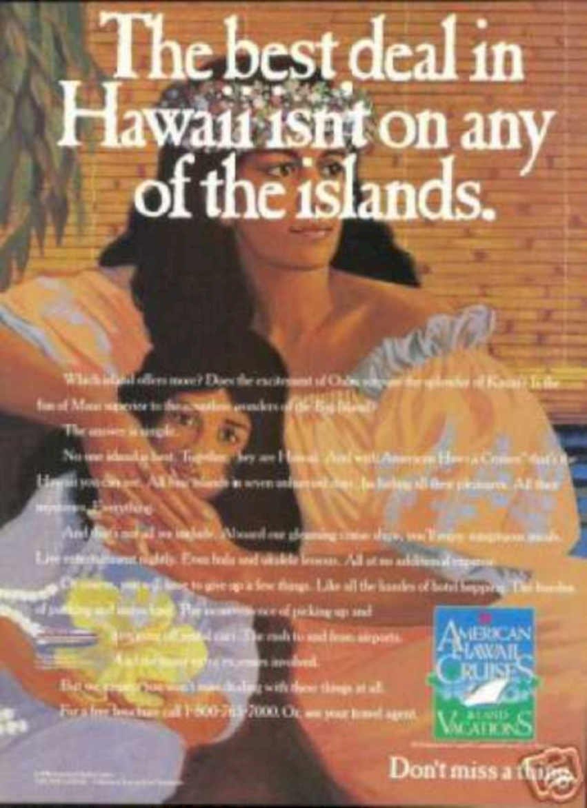 Cruise Hawaii Polynesia Vintage Retro Advert Ads A4 Photo Print