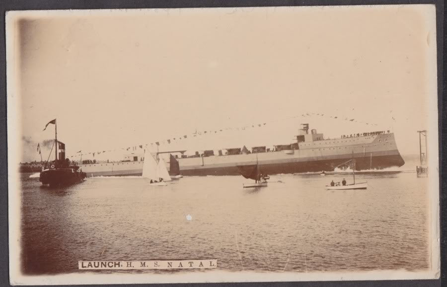 Cruiser Launch Hms Natal 1905 Barrow In Furness Vintage A4 Photo Print