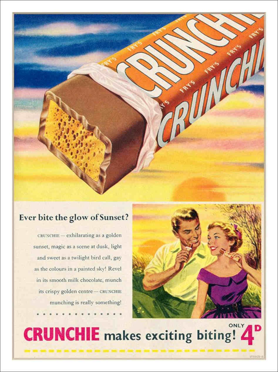 Crunchie 1950s Vintage Retro Advert Poster A4 Photo Print