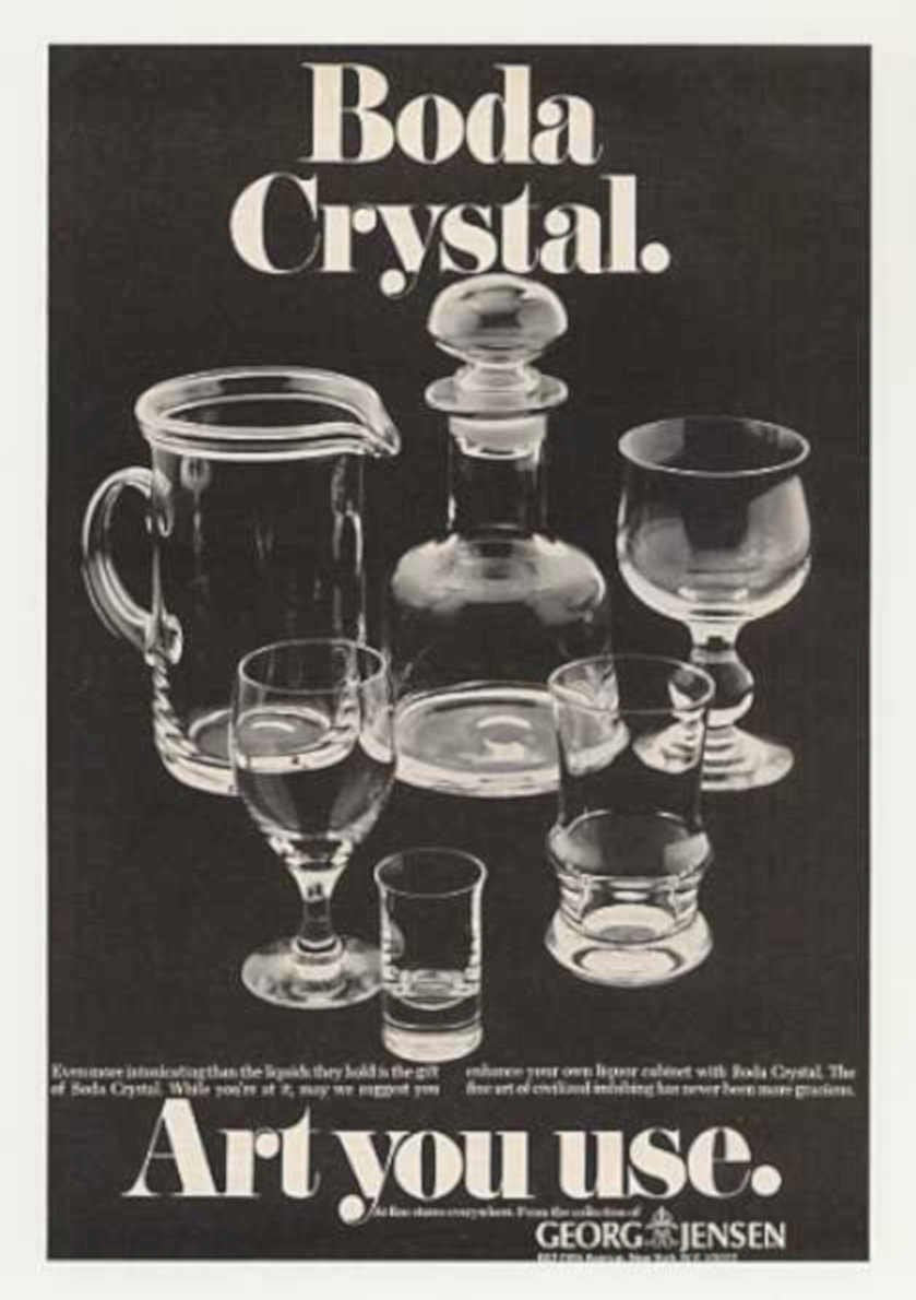Crystal Glasses Jensen Vintage Retro Advert Ads A4 Photo Print
