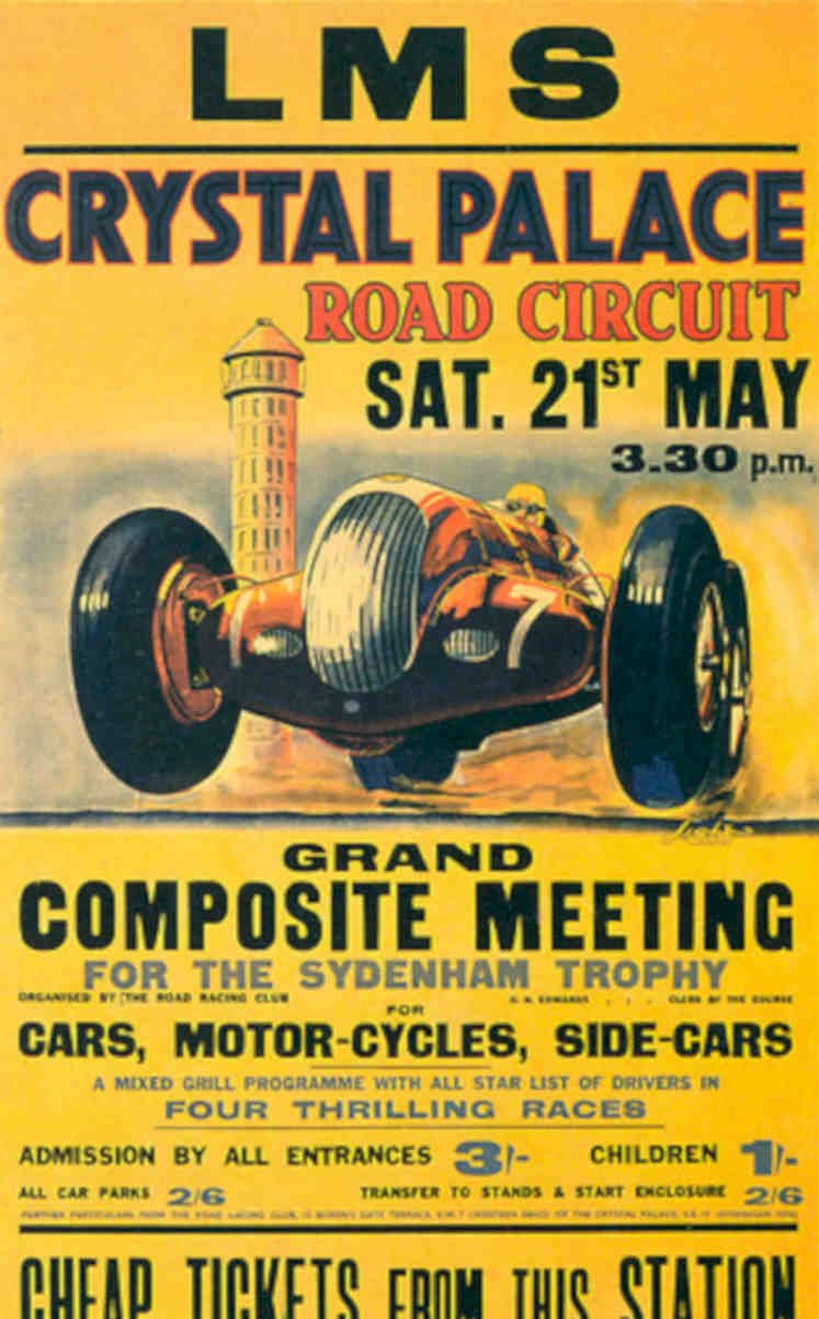 Crystal Palace Racing Vintage Retro Advert Poster A4 Photo Print