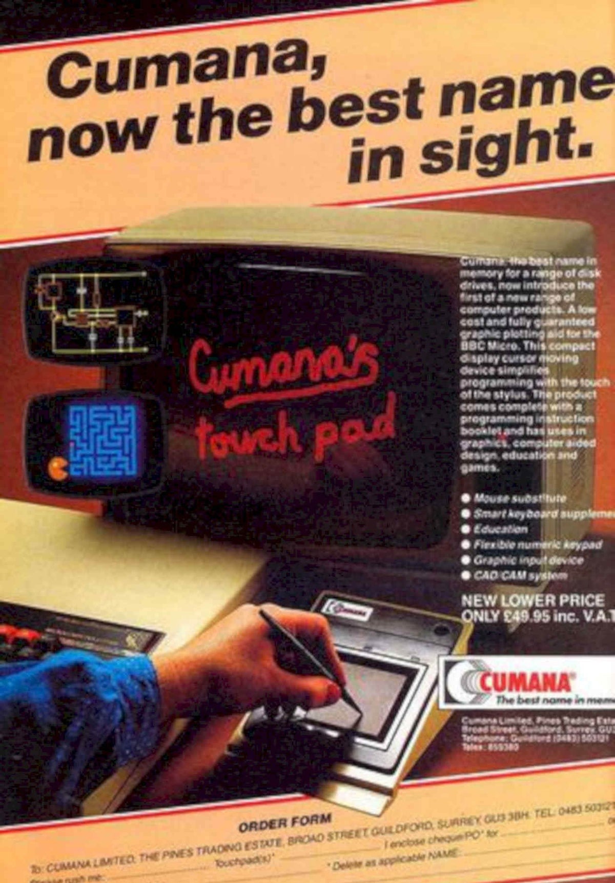 Cumana Touch Pad Vintage Retro Advert Poster A4 Photo Print
