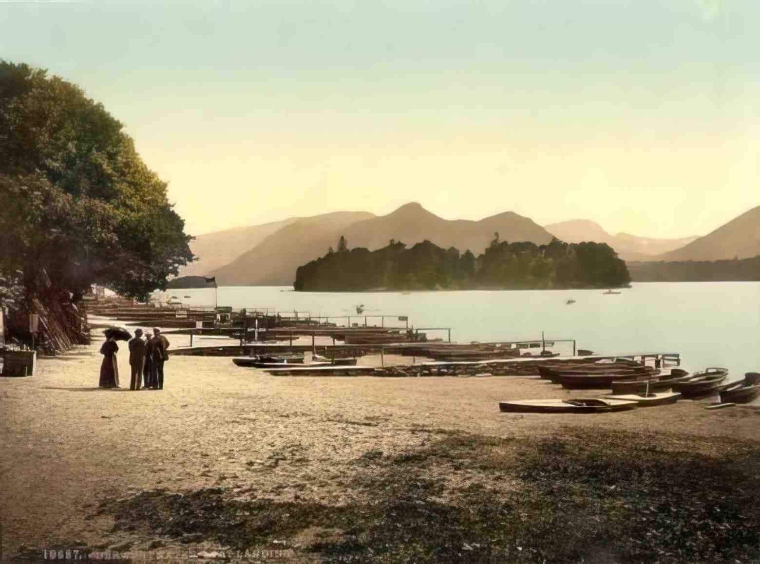 Cumbria Derwentwater on Landing Vintage A4 Photo Print