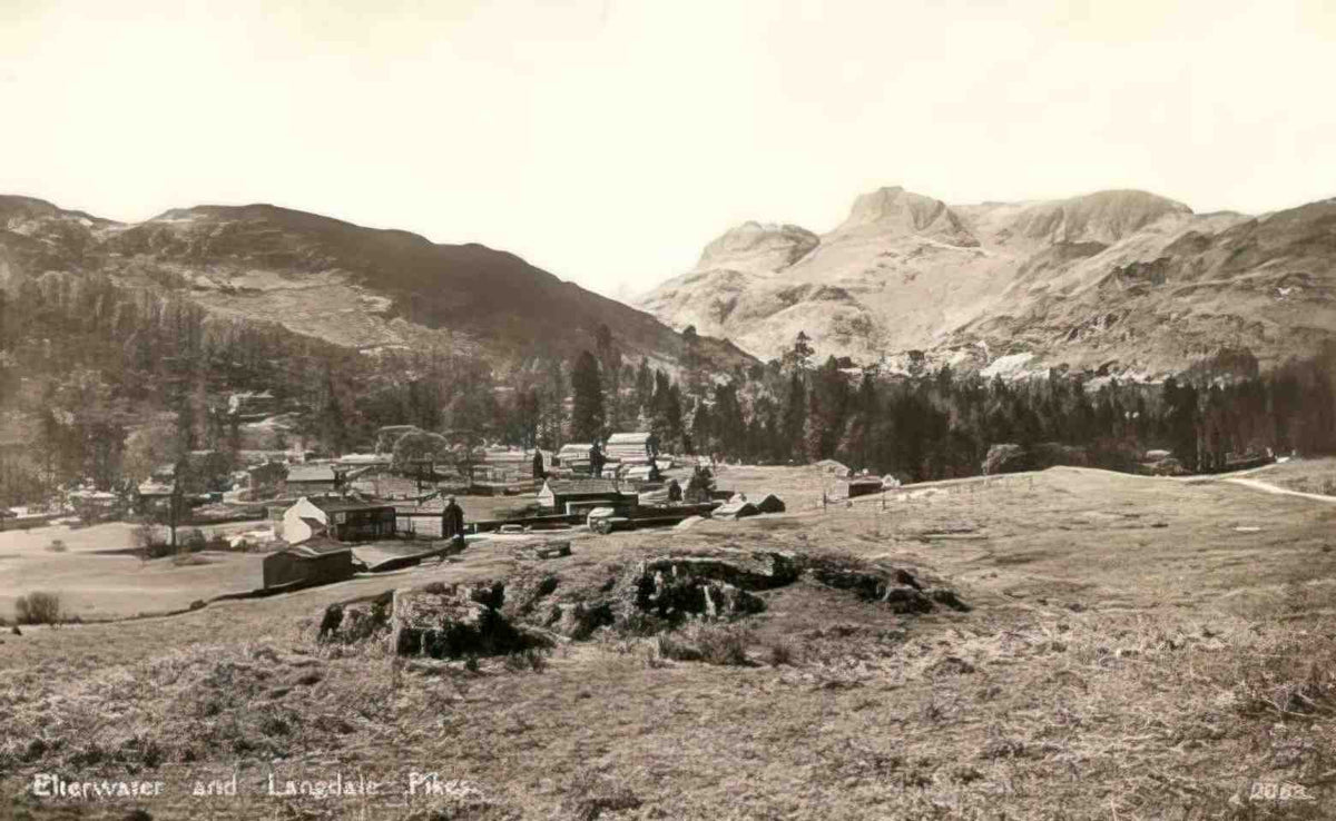 Cumbria Elterwater and Langdale Pikes 1930s Vintage A4 Photo Print