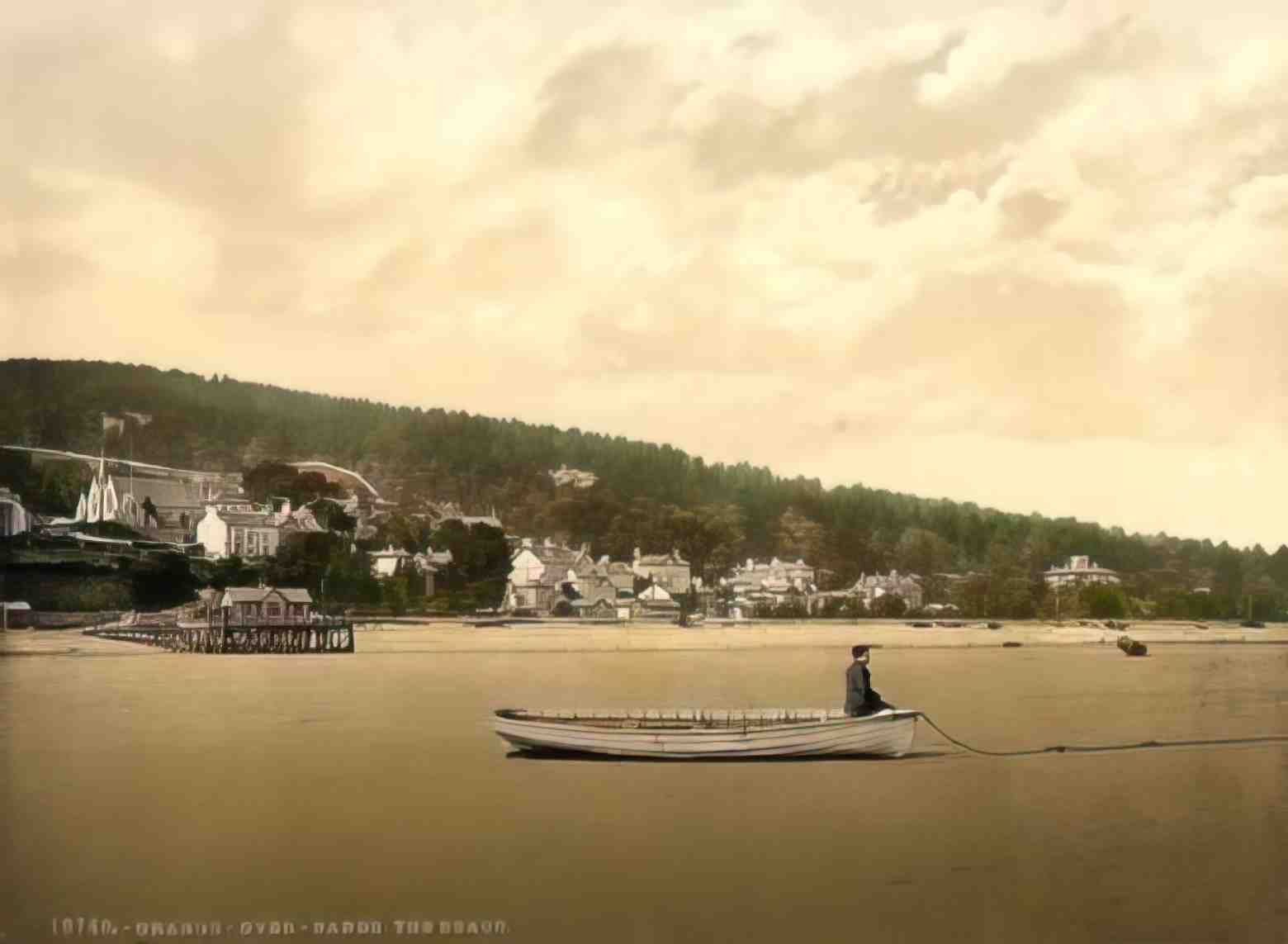 Cumbria Grange Over Sands Beach Vintage A4 Photo Print