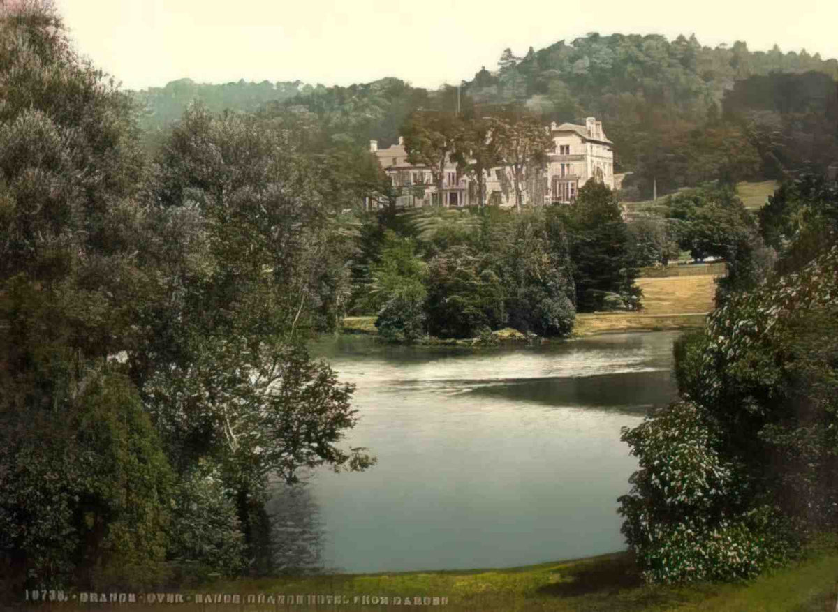 Cumbria Grange Over Sands Grange Hotel from Garden Vintage A4 Photo Print