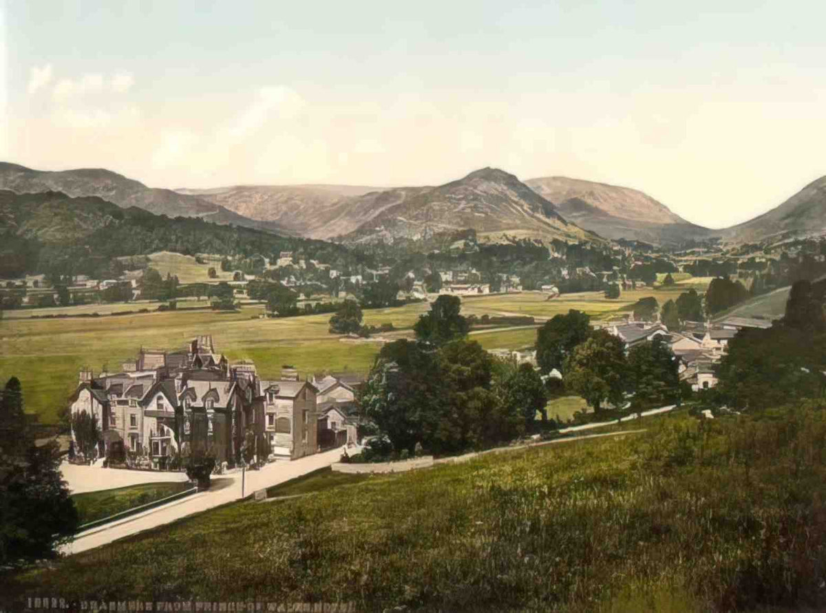 Cumbria Grasmere from Prince of Wales Hotel Vintage A4 Photo Print