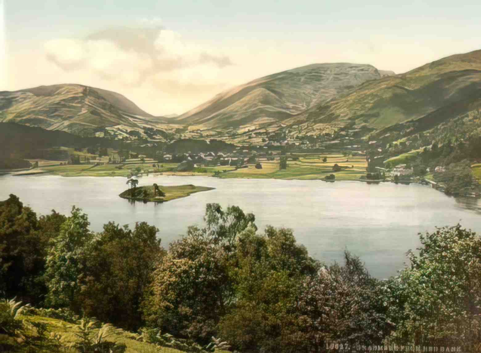 Cumbria Grasmere from Red Bank Vintage A4 Photo Print