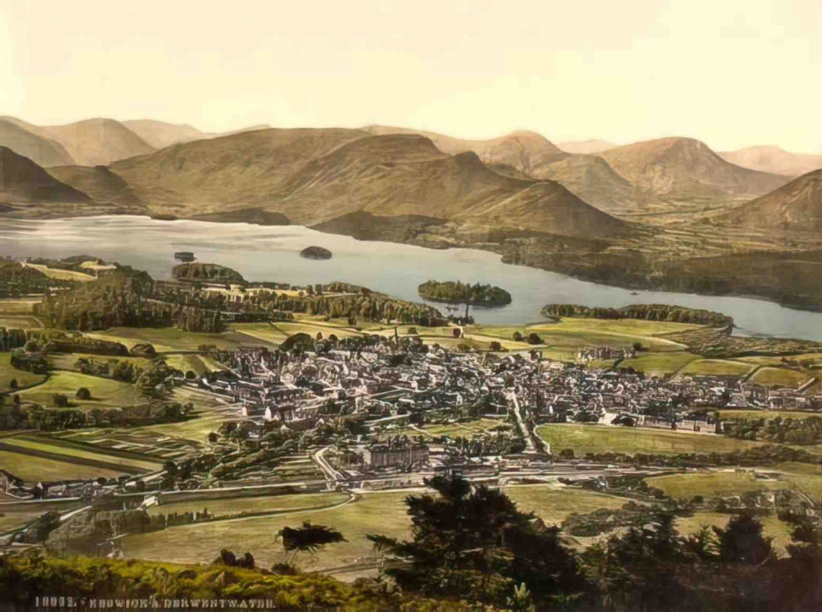 Cumbria Keswick Derwentwater Vintage A4 Photo Print