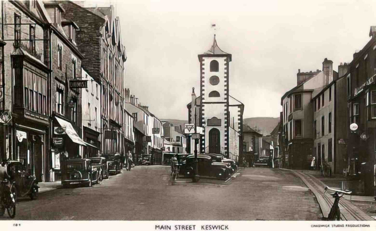 Cumbria Keswick Main Street 1950s Vintage A4 Photo Print