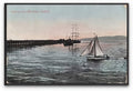 Cumbria Silloth Sailing Boat Coming Into Harbour By Pier Vintage A4 Photo Print