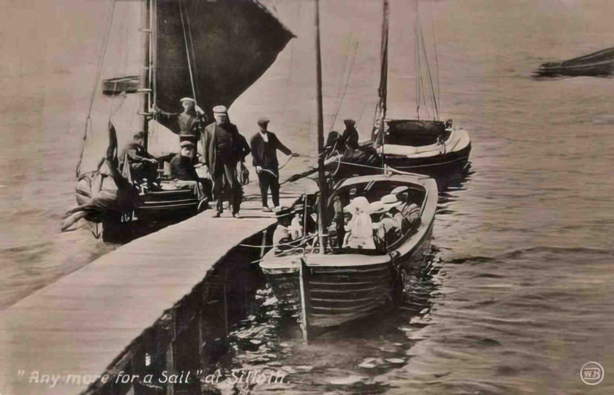 Cumbria Silloth Sailing Boats and People 1920s Vintage A4 Photo Print