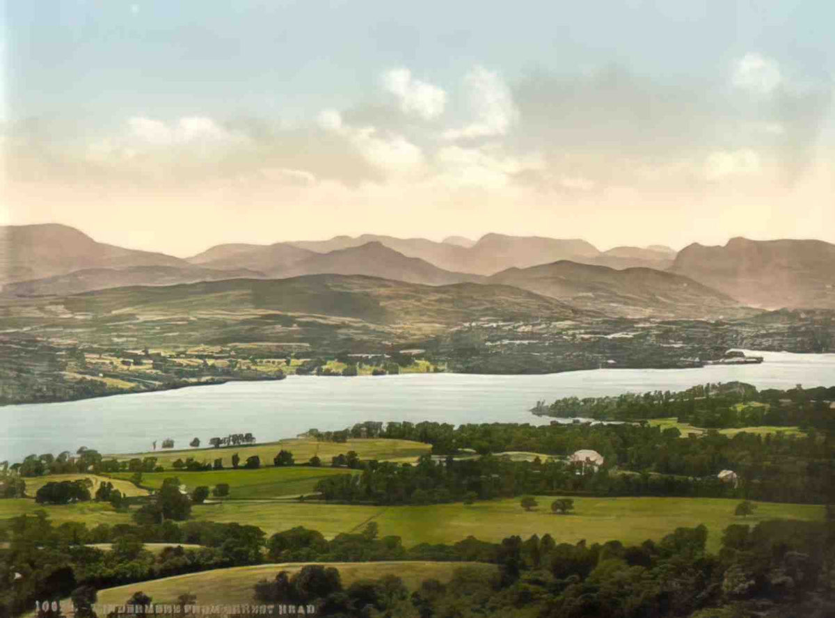 Cumbria Windermere from Orrest Head Vintage A4 Photo Print