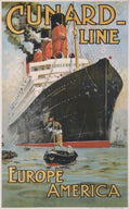 Cunard Line Europe America Odin Rosenvinge A4 12X8 Aluminium A4 Photo Print