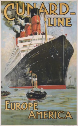Cunard Line Europe America Odin Rosenvinge A4 12X8 Aluminium A4 Photo Print