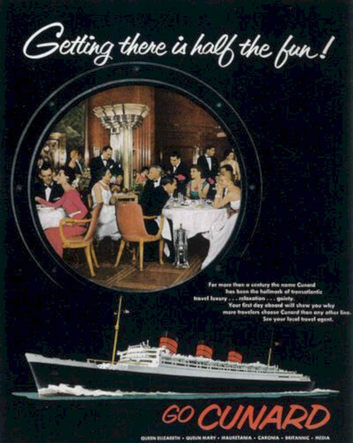 Cunard Liner Ship Vintage Retro Advert Poster A4 Photo Print