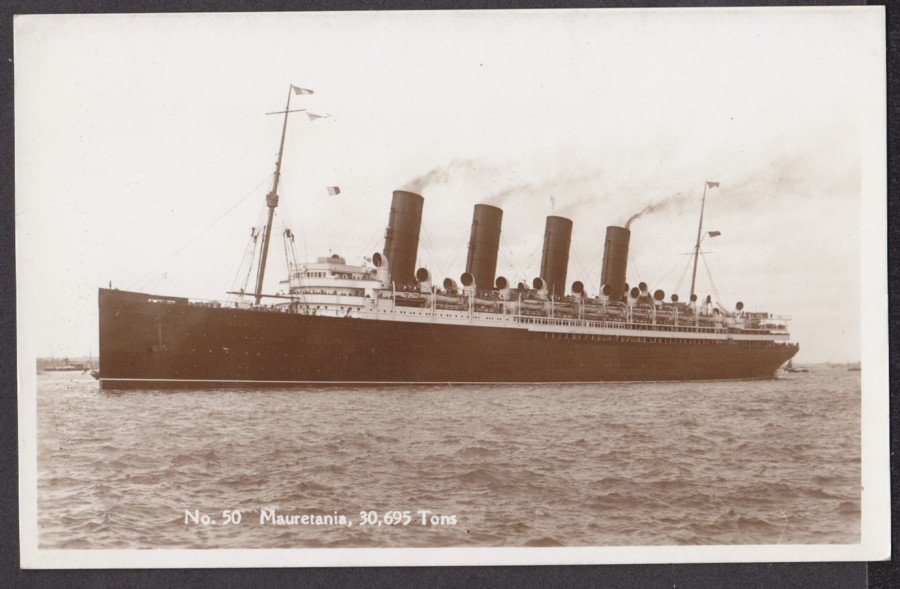 Cunard Rms Mauretania At Sea Vintage A4 Photo Print