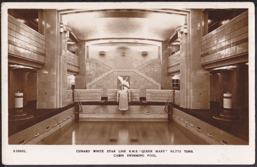 Cunard White Star Line Rms Queen Mary Cabin Swimming Pool Vintage A4 Photo Print
