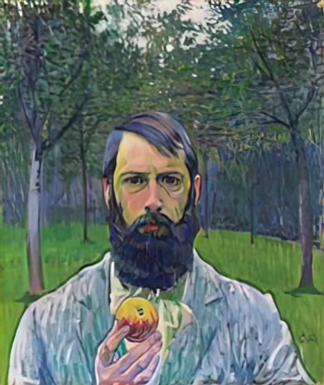 Cuno Amiet self portrait with apple 1903 Art A4 Photo Print