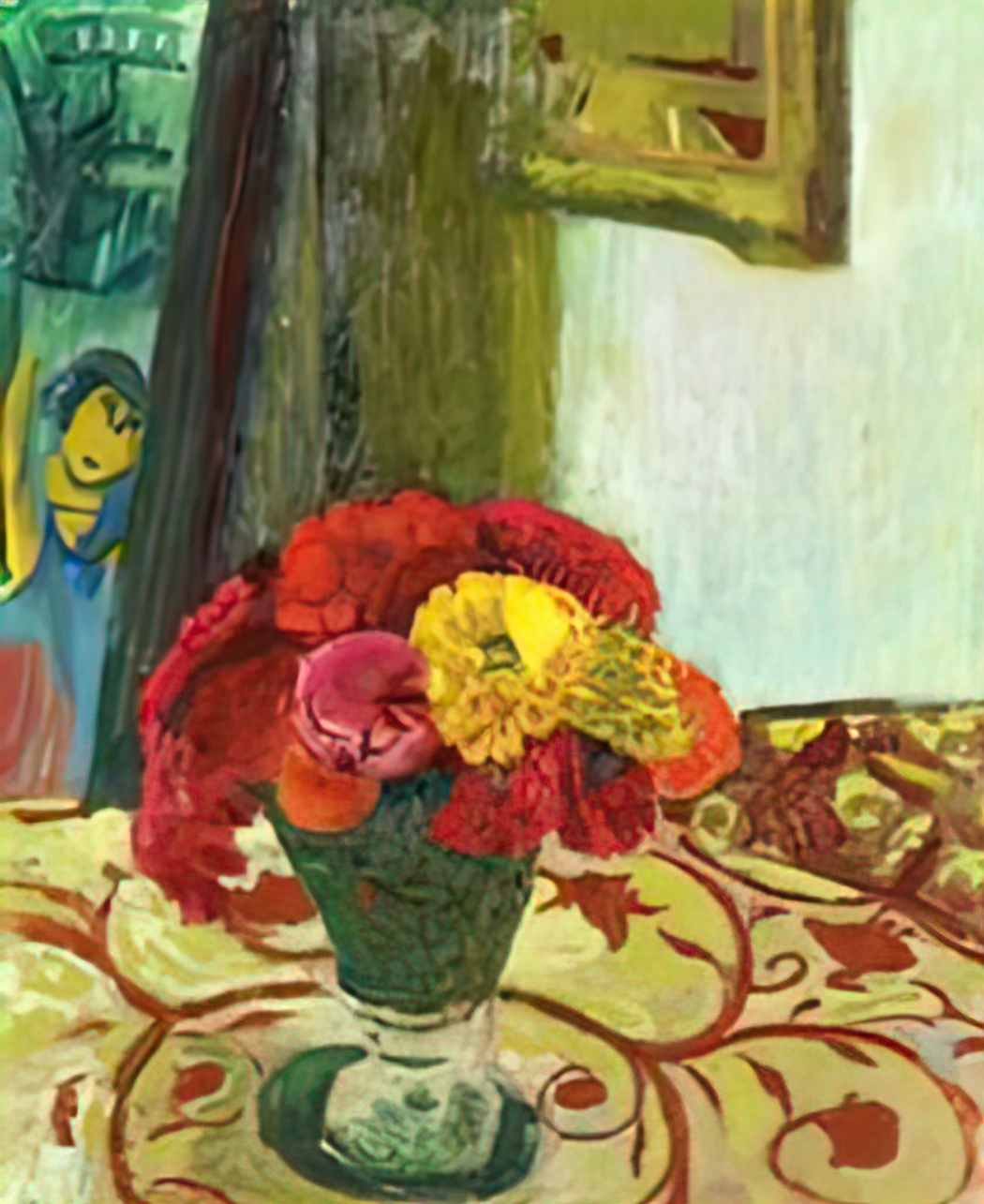Cuno Amiet vase mit zinnien 1944 Art A4 Photo Print UK