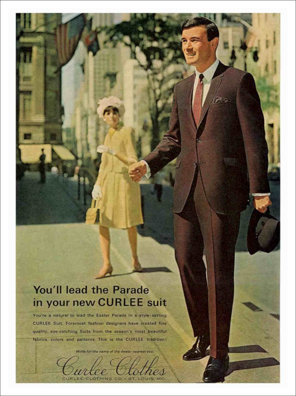Curlee Menswear Advert 1960s Vintage Retro Advert Poster A4 Photo Print