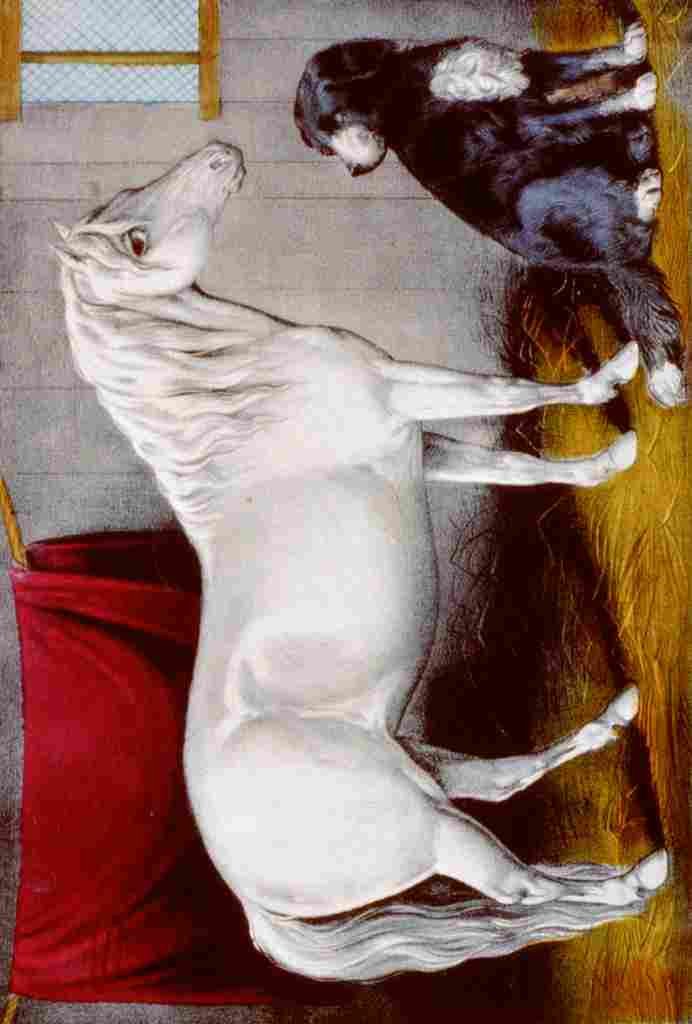 Currier & Ives My Pony & dog c1856 1907 A4 Photo Print