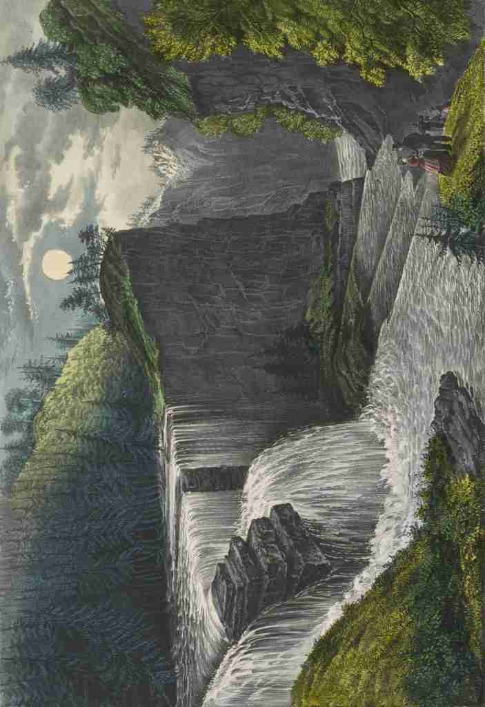 Currier & Ives Print 1856 84 View down the ravine at Trenton Falls NY A4 Photo Print