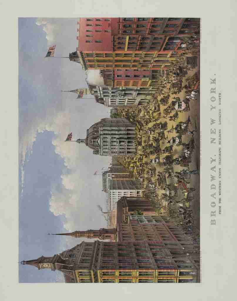 Currier & Ives Print 1875 Broadway New York A4 Photo Print