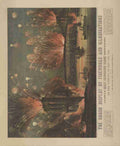 Currier & Ives Print 1883 Fireworks at opening of Brooklyn Bridge A4 Photo Print