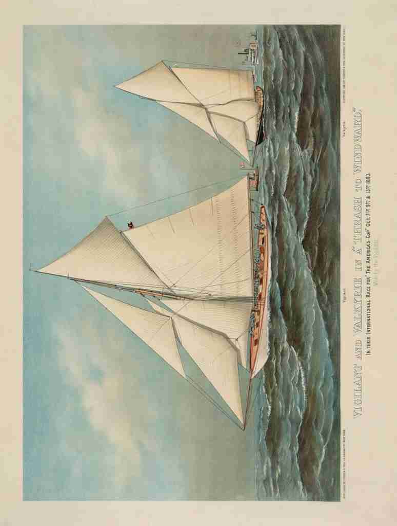 Currier & Ives Print 1893 Race for The Americas Cup 1893 A4 Photo Print