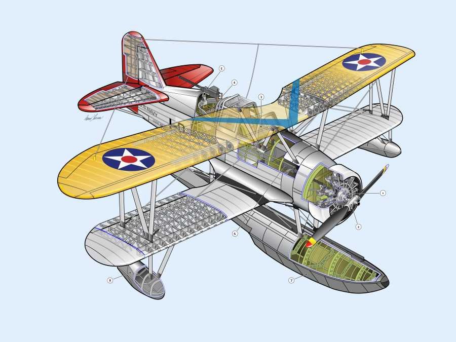 Curtiss SOC Seagull cutaway A4 Photo Print