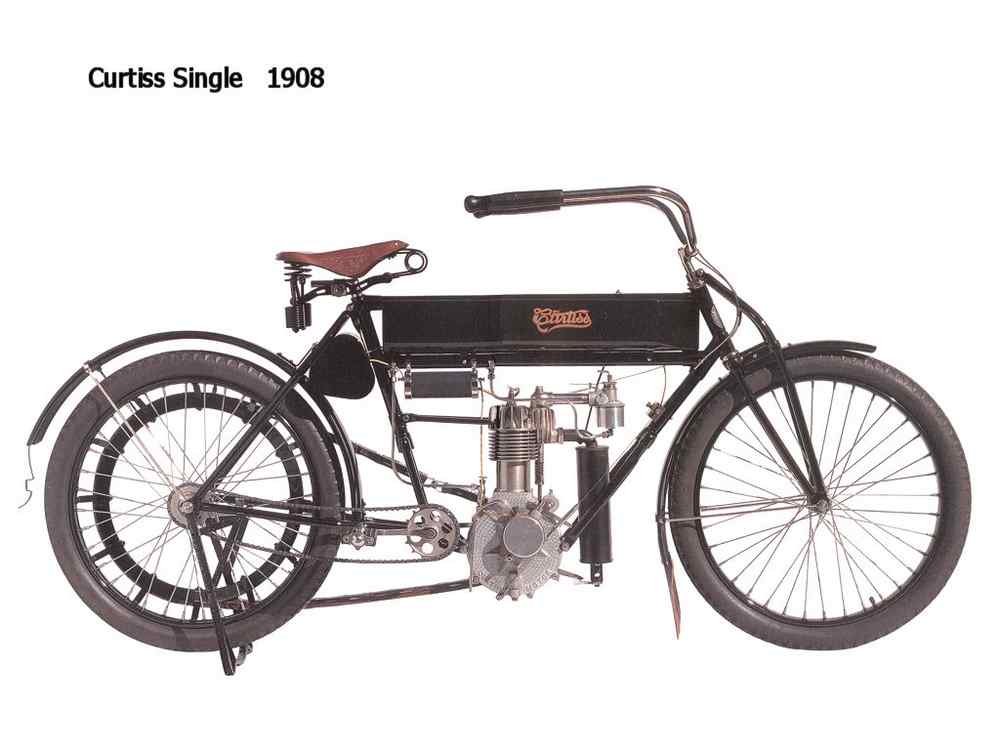 Curtiss Single 1908 motorbike A4 Photo Print