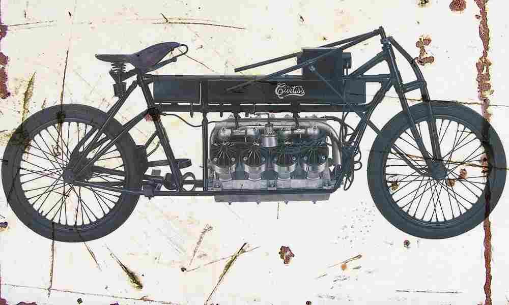 Curtiss V8 1907 Aged Vintage A4 Photo Print