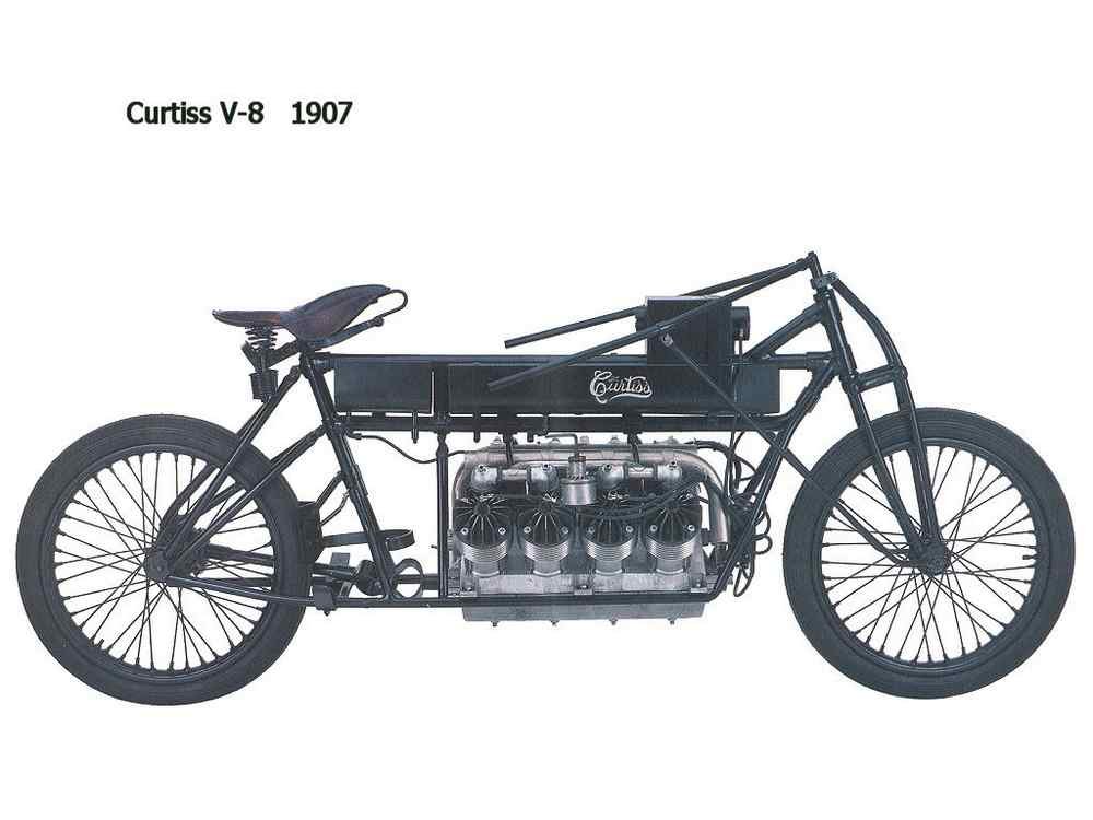 Curtiss V8 1907 motorbike A4 Photo Print
