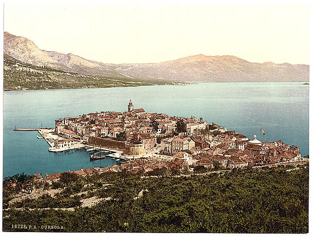 Curzola general view Dalmatia Vintage A4 Photo Print