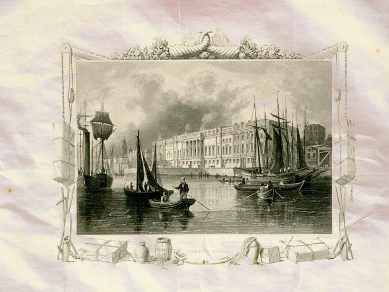 Custom House London Great Britain 1834 Vintage A4 Photo Print